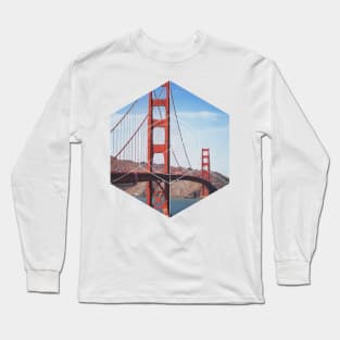 Golden Gate Bridge Geometric Photography Long Sleeve T-Shirt